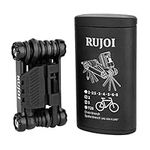 RUJOI 14-in-1 Bike Multi Tool with Chain Breaker Tool Kit,Bike Repair Tool Set with Allen,Torx Wrench,Phllips and Flat Screw.Bike Tool with Chain Quick Link for Mountain, Road Bicycle