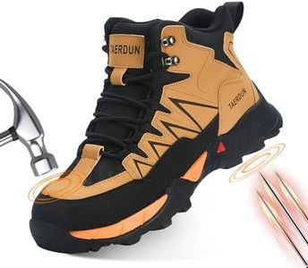 TAERDUN Steel Toe Work Boots for Men Safety Boots for Men with Slip Resistant, Comfortable Work Shoes for Construction, Industrial, and Outdoor Use，Botas DeTrabajo Para Hombre，T423 ﻿