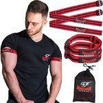 Blood Flow Restriction Bands for Training Arms and Legs - Kaatsu Inspired, Revolutionary Effective for Increased Muscle Grow and Pump, 4 Pack (2 Arms & 2 Legs with Carry Pouch)