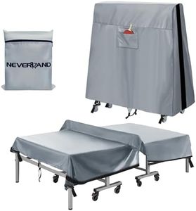 NEVERLAND Ping Pong Table Cover Outdoor Waterproof, Table Tennis Cover Indoor & Outdoor Fits Universal 9x5 FT Tables Folding & Flat Tables with Paddles Organize Bag, 600D Oxford Fabric, Gray