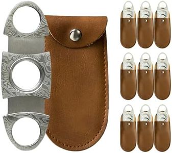 10 Pack Cigar Cutter Guillotine with Leather Pouch Case Perfect Clippers Protector Cigar Accessories for Men