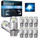 Keiurot T10 501 LED Bulbs W5W 194 168 2825 Wedge Led Car Bulbs Interior Dome Map Door Light Led Side light Bulb Number Plate Bulbs Ice Blue DC12V,Pack of 10