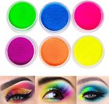 Neon Pigment Eyeshadow Powder,FindinBeauty 6 Mixed Bright True Colors Eye Shadow Pigments Fluorescent Matte Mica Dye Colorant Neon Makeup Set (6NE)