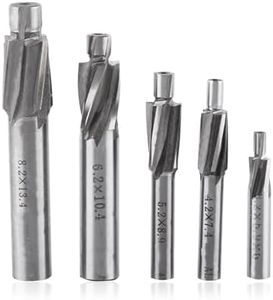 Akozon 5pcs M3-M8 Slotting Counterbore End Mill Cutter Solid Slot Countersink End Mill Drill Bit