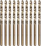 Hymnorq 3.2mm Metric M35 Cobalt Steel Extremely Heat Resistant Twist Drill Bit Set of 10pcs with Straight Shank to Cut Through Stainless Steel Cast Iron and Other Hard Metals