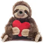 Bearington Sloth Plush Valentine's Day Stuffed Animals 6 in Ideal for Valentine's Gift for Kids