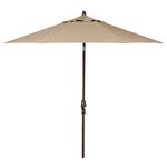 Treasure Garden 9ft Patio Umbrella Outdoor Furniture Market Umbrella – Auto Tilt – Bronze Aluminum Frame (Sunbrella, Heather Beige)