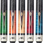 Aklot Pool Cue Sticks, 42" Canadian Maple Professional Kids Short Pool Stick, Taco De Billar Super Straightened Up 2-Piece Queue for Home, Billiard Cues Set of 5, 14oz Multiple Colors