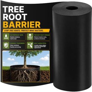 Joewuzun Tree Root Barrier 36in x 33ft x 79mil Tree Root Barrier Heavy Duty Bamboo Barrier Protects Sidewalks Roads and Driveways