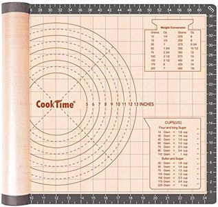 Silicone Pastry Baking Mat Non Stick-Large Rolling Dough with Measurements-Non Slip Pizza,Fondant,Pie,Cake Baking Mat - 26 x 16 Inch By Cook Time