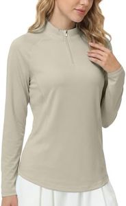 Roadbox Women's UPF 50+ 1/4 Zip Pullover, Long Sleeve Sun Protection Rash Guard Shirts, Quick Dry Workout Hiking Golf Tops