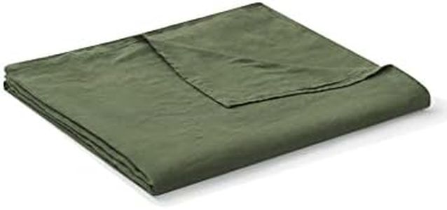 YnM Organic French Linen Duvet Cover for Weighted Blankets (Army Green, 48''x72'')