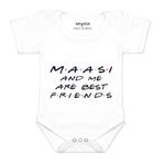 ARVESA Maasi & Me Are Best Friend R-398 White 9-12 Months Romper for Baby Boy & Girl dress