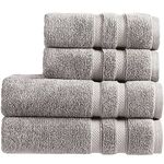 Christy Chroma Grey Towel Set | Set of 4 | 2 Bath 2 Hand | Highly Absorbent Heavyweight 675GSM | Bold and Bright | Soft Smooth Bathroom Shower Towels | 100% Cotton | Sustainably Made | Dove Grey