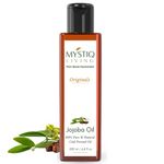 Mystiq Living Jojoba Oil for Natural Makeup Remover, Hair Vitalizer, Lip Balm - 200 ML | 100% Pure and Natural, Unrefined Cold Pressed