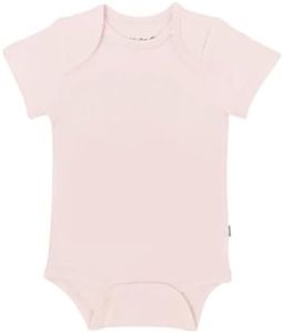 KYTE BABY Short Sleeve Unisex Baby Bodysuits, Rayon Made From Bamboo Material (Newborn, Blush)