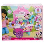 Disney Junior Minnie Mouse Sweets & Treats 2-foot Rolling Ice Cream Cart, 39-pieces, Pretend Play Food, Officially Licensed Kids Toys for Ages 2 Up