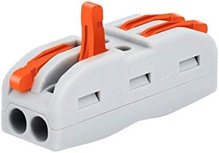 80 Pcs Conductor Compact Connectors,Lever Wire Nut Electrical Connectors,Nineleaf 2 Circuit Inline Splices 28-12 AWG,Working Range Max 32A 600Volt