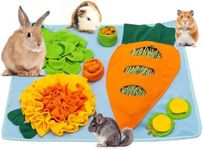 Rabbit Foraging Mat with Carrot Toy, Interactive Snuffle Feeding Pad for Boredom, Polar Fleece Pet Feed Game Rabbits Bunny Guinea Pigs Ferrets Pet Dog Sniff Puzzle Sniffing Animal Non-Slip [Large]