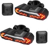 Bike Alarm Taillight with Electric Bell, Anti-Theft Bicycle Taillight with Turn Signals and Automatic Brake Light, Remote Control Bike Rear Light USB Rechargeable Safety Warning Cycling Light, 2 Pack