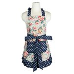 Neoviva Flirty Kitchen Apron with Big Pocket, Lining Applied, Style Kathy, Floral Quarry Bloom