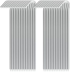 9 Inch Metal Tent Stakes 30 Pack Heavy Duty Garden Edging Fence Hooks Inflatable Ground Spikes Tarp Anchors Tent Pegs Christmas Decoration Stakes for Gardening & Canopies