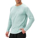 NAVISKIN Men's Sun Protection UPF 50+ UV Outdoor Long Sleeve T-Shirt Green-S