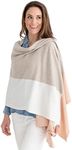 zestt Dreamsoft Travel Scarf, Wrap and Shawl, Organic Cotton, Blush Colorblock