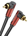 SOUNDFAM Dual 90 Degree RCA Cable Right Angle Subwoofer Cable Digital Coaxial Audio Cable - New Upgrade Two 90 Degree Connectors (26 Feet/8M)