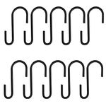 iLamvie Pack of 10 S Hooks, Stainless Steel Hooks for Hanging, S Hooks, Small Heavy Duty Hooks, Double Hooks, Hanging Hooks for Kitchen, Bathroom, Bedroom and Office (Black)