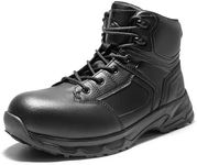 NORTIV 8 Steel Toe Boots for Men Safety Construction Work Boots,Waterproof,Size 8,BLACK,SNIC247M