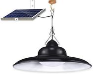 Solar Lights Outdoor Indoor, Bemexred Remote Control Solar Hanging Shed Lights with 3 Color TemperaturesI P65 Waterproof Auto On/Off Solar Pendant Light for Barn Storage Room Patio Coop Yard Garden