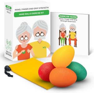 Healthy Seniors Hand Exercise Balls for Arthritis - Set of 4 Squeeze Balls for Hand Therapy for Finger, Wrist, Carpal Tunnel, or Rheumatoid Arthritis. Great Anxiety Relief or Stress Balls for Adults