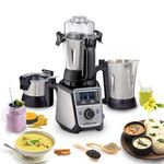 Hamilton Beach Professional Juicer Mixer Grinder 58770-IN, 1400 Watt Rated Motor, Triple Overload Protection, 3 Stainless Steel Leakproof Jars, Triple Safety Protection, Intelligent Controls, Black