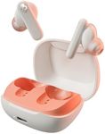 Skullcandy Smokin' Buds in-Ear Wireless Earbuds, 20 Hr Battery, 50% Renewable Plastics, Microphone, Works with iPhone Android and Bluetooth Devices - Bone/Orange Glow