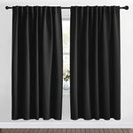 NICETOWN Halloween Black Out Panels for Bedroom - (Black Color) W70 x L72, 1 Pair, Curtains for Sliding Glass Door, Soundproofing Room Darkening Blackout Curtains for Bedroom/Doorway Living Cabin