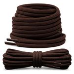 Round Shoelaces for Walking, Hiking, Trekking Boots - Outdoor and Work Boots Laces - Ankle Boots Lace - Durable Shoelaces, 5mm Wide - Made in Europe - 1 Pair - Bark Brown, 180 cm