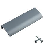 M4TEC Bar Kitchen Cabinet Door Handles Cupboards Drawers Bedroom Furniture Concealed Finger Edge Pull Handle Steel Grey. VD3 Series: 160 mm