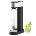 Philips Stainless Sparkling Water Maker Soda Maker Machine for Home with Quick Twist BPA free PET 1L Carbonating Bottle, Compatible with Any Screw-in 60L CO2 Exchange Carbonator(NOT Included), Black