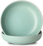 Tikooere Pasta Bowls Set of 2, 34 oz Stoneware Salad Bowls Set, Large Kitchen Bowls for Pasta, Salad, Farmhouse Serving Bowls for Home Decor Gift, Microwave & Dishwasher Safe, Matte Turquoise