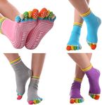 4 Pairs Yoga Toe Socks Non Slip Pil