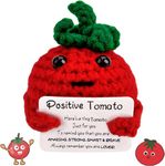 Vibbang Positive Doll Potato Good Luck Doll, Funny Potato Knitted with Motivational Card, Pocket Hug 1st Day at School Gifts, Inspirational Cute Decorative for Friends Family Office (A)