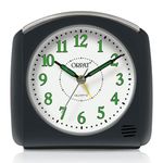 Ajanta Orpat Time Piece Snooze Buzzer Alarm Clock with Light Function (Plastic_105X100X50mm) (T.Grey)