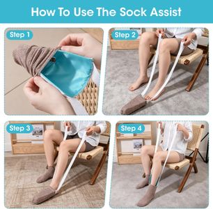 Sock Aid Tool – Easy Pull-On Device, Blue