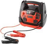 12V Jump Starter Air Compressor - Emergency Portable Power Pack Battery Booster with Overcharge Protection for Car Engine - Features Dual USB Charger Ports, Integrated Light and Carry Handle