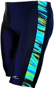 Adoretex Men's Spice Jammer Swimsuit - Ultimate Swim Racer for Performance and Comfort (MJ006)-Navy/Blue Green-40