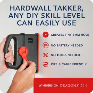 Takker Hardwall Picture Hanging Kit – Easy No-Drill Wall Hooks Set