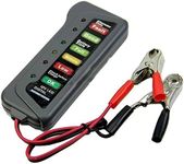 EZONEDEAL Car Battery Tester 6 LED Indicators Digital 12V Multi Functions Alternator Tester for Car Motorbike