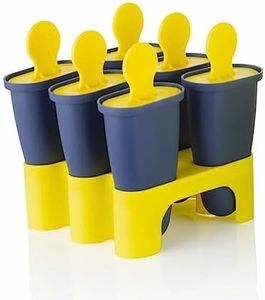 GinoSet® Plastic Reusable Ice Pop Makers, Frozen Ice Cream/Homemade Popsicle/Kulfi Candy for Children & Adults - Multicolor (Set of 6)