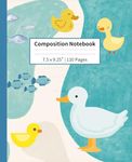 Composition Notebook: Kawaii Cute Duck Notebook Wide Ruled Paper Lined Notebook Journal for Teens Kids Students Back to School 7.5 x 9.25 in. 110 Pages Paperback